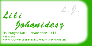 lili johanidesz business card